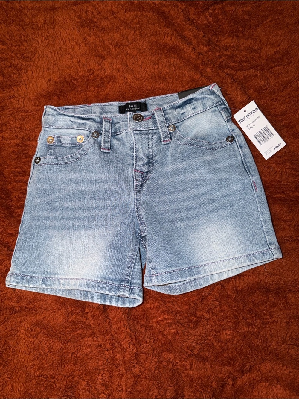 True Religion Light Wash Denim Shorts